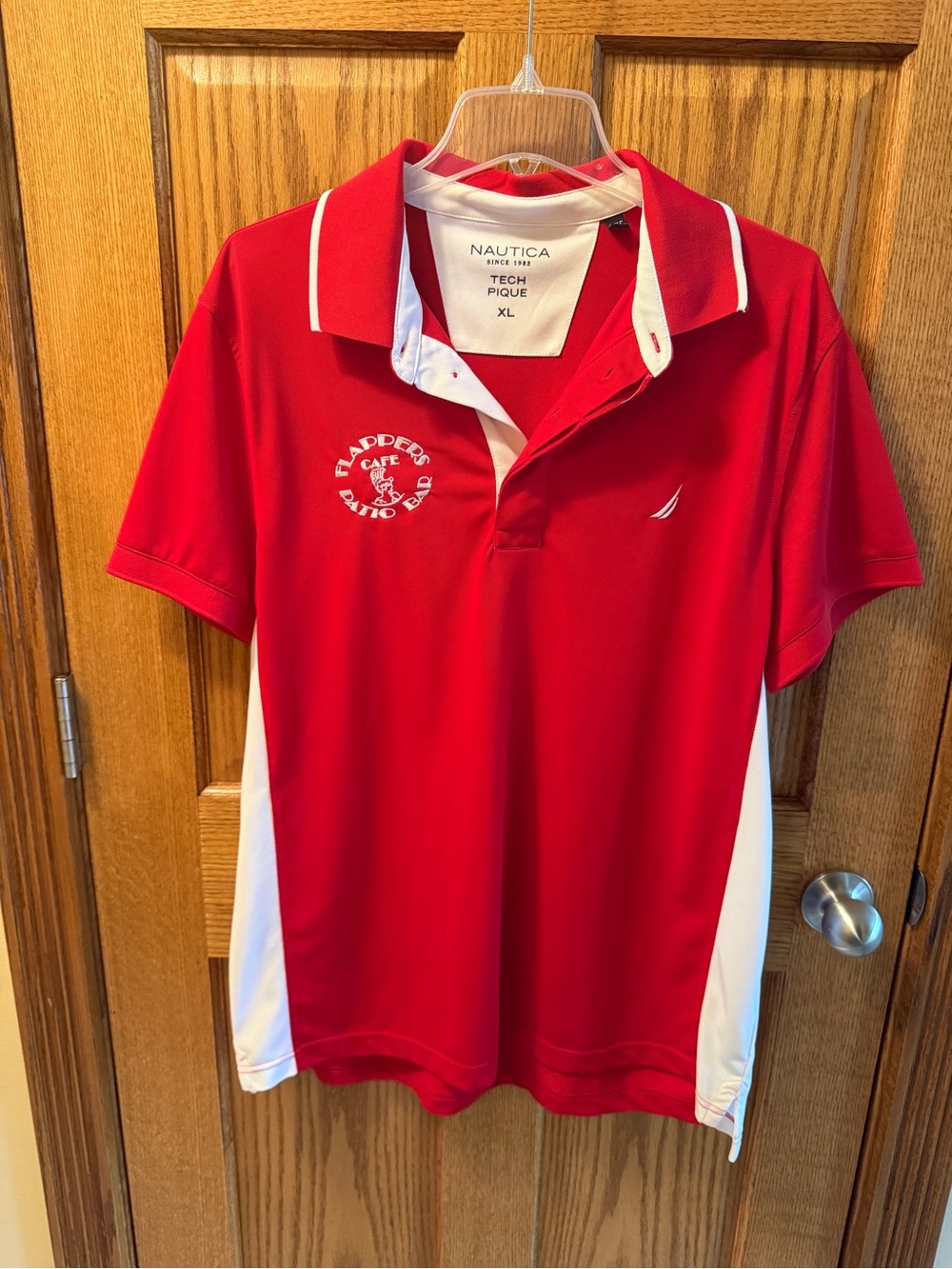 Nautica Red Polo with White Trim Xl